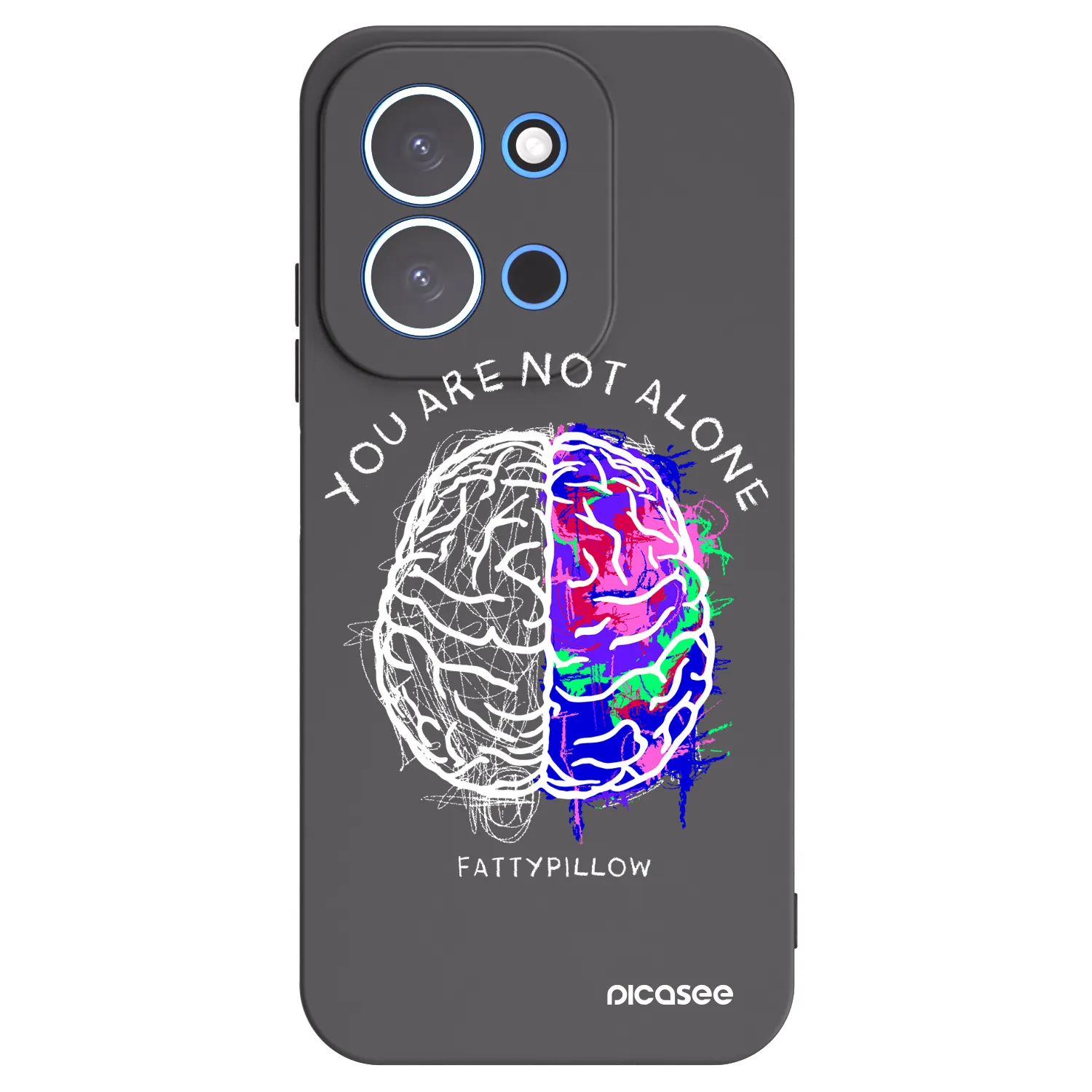 Silikónový čierny obal pre Xiaomi Redmi 15C 4G - Brain - White