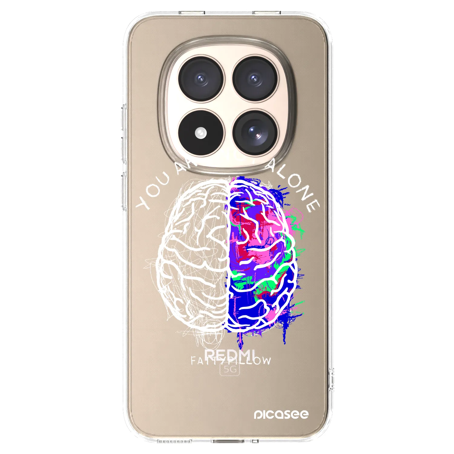 Picasee silikónový prehľadný obal pre Xiaomi Redmi Note 15 Pro 4G - Brain - White