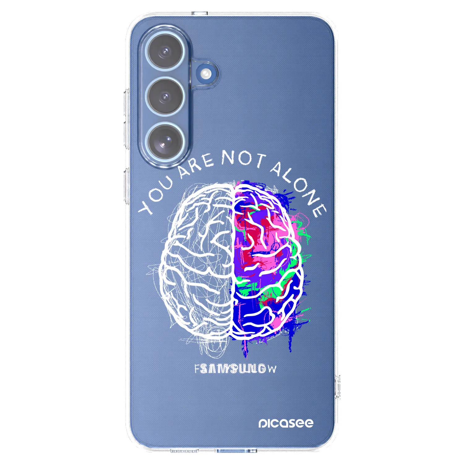 Picasee silikónový prehľadný obal pre Samsung Galaxy S25 FE 5G - Brain - White