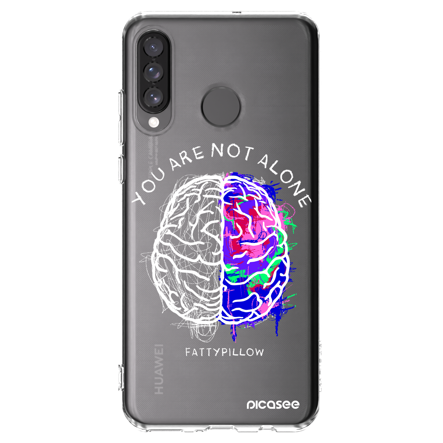 Picasee silikónový prehľadný obal pre Huawei P30 Lite - Brain - White
