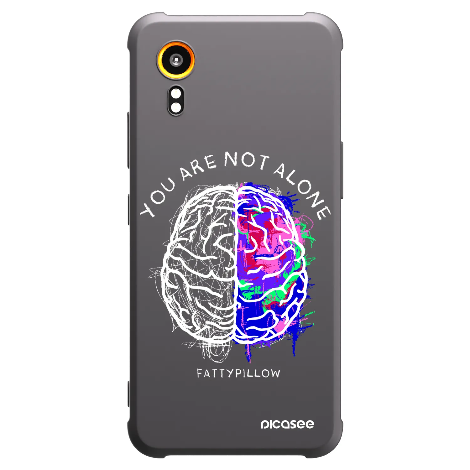 Picasee silikónový čierny obal pre Samsung Galaxy Xcover 7 - Brain - White