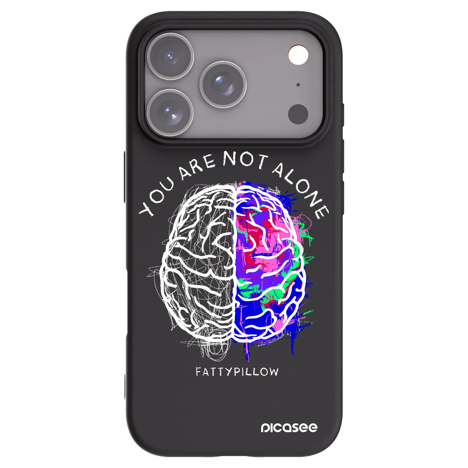 Picasee silikónový čierny obal pre Apple iPhone 18 Pro - Brain - White