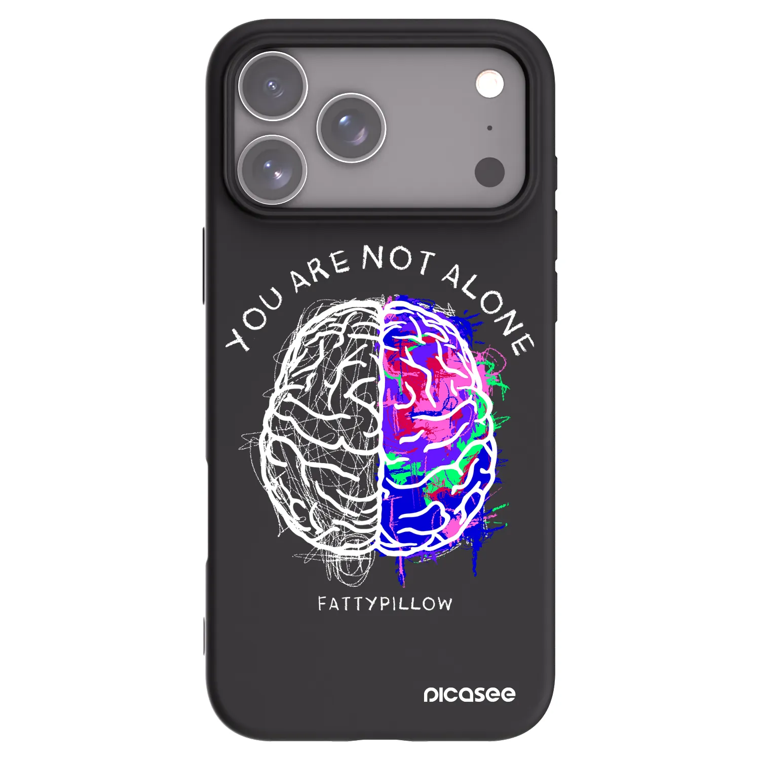 Picasee silikónový čierny obal pre Apple iPhone 18 Pro Max - Brain - White