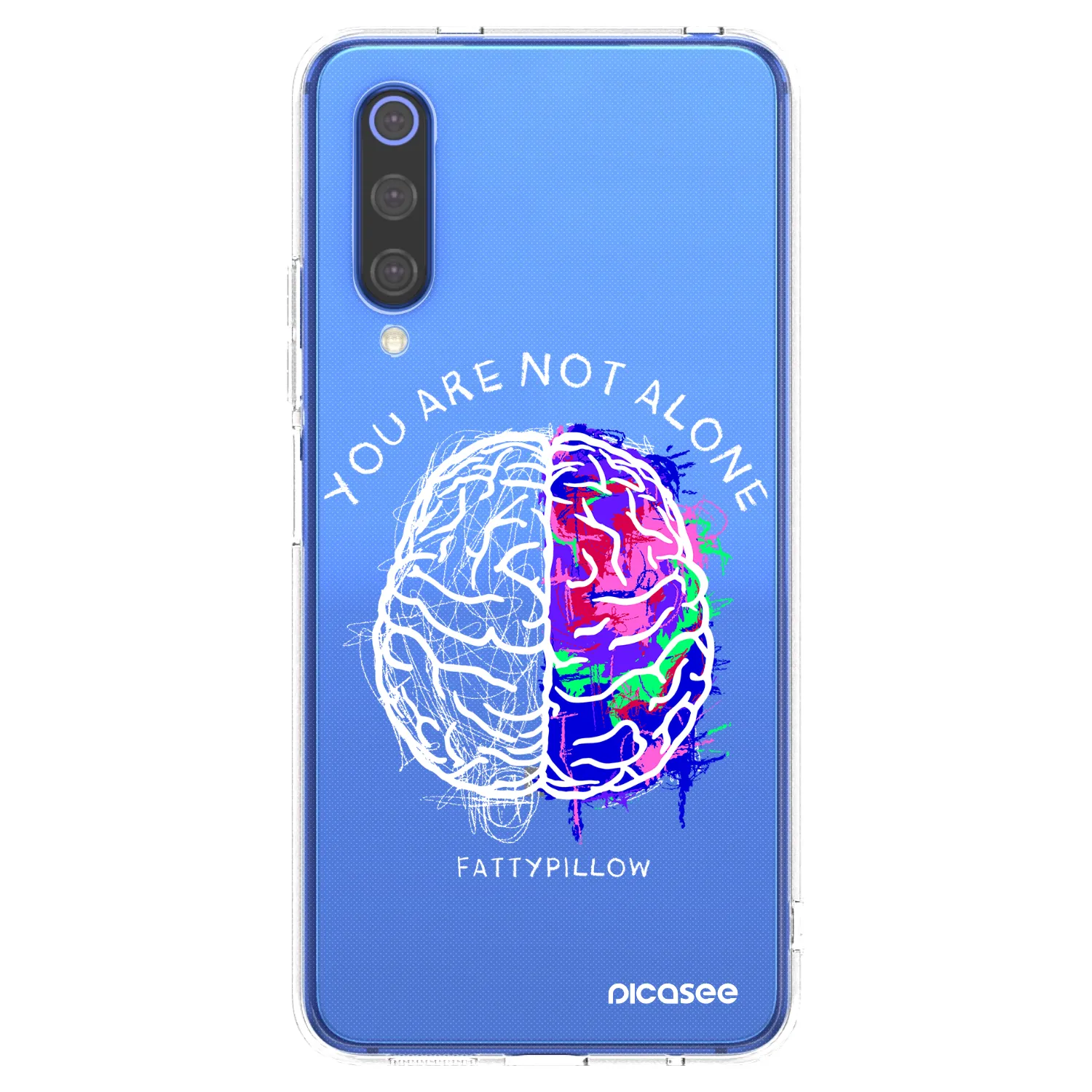 Picasee silikónový prehľadný obal pre Xiaomi Mi 9 SE - Brain - White