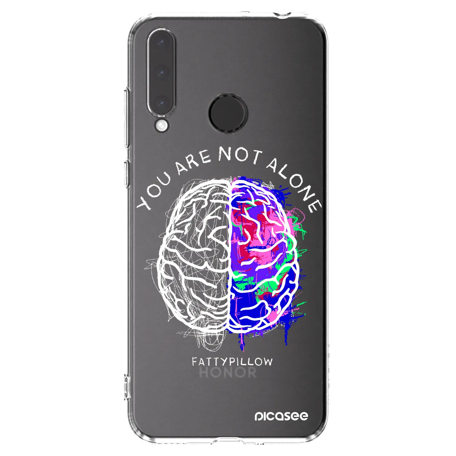 Picasee silikónový prehľadný obal pre Honor 20 Lite - Brain - White