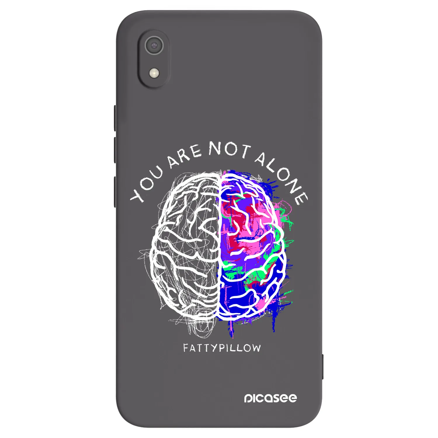 Picasee silikónový čierny obal pre Xiaomi Redmi 7A - Brain - White