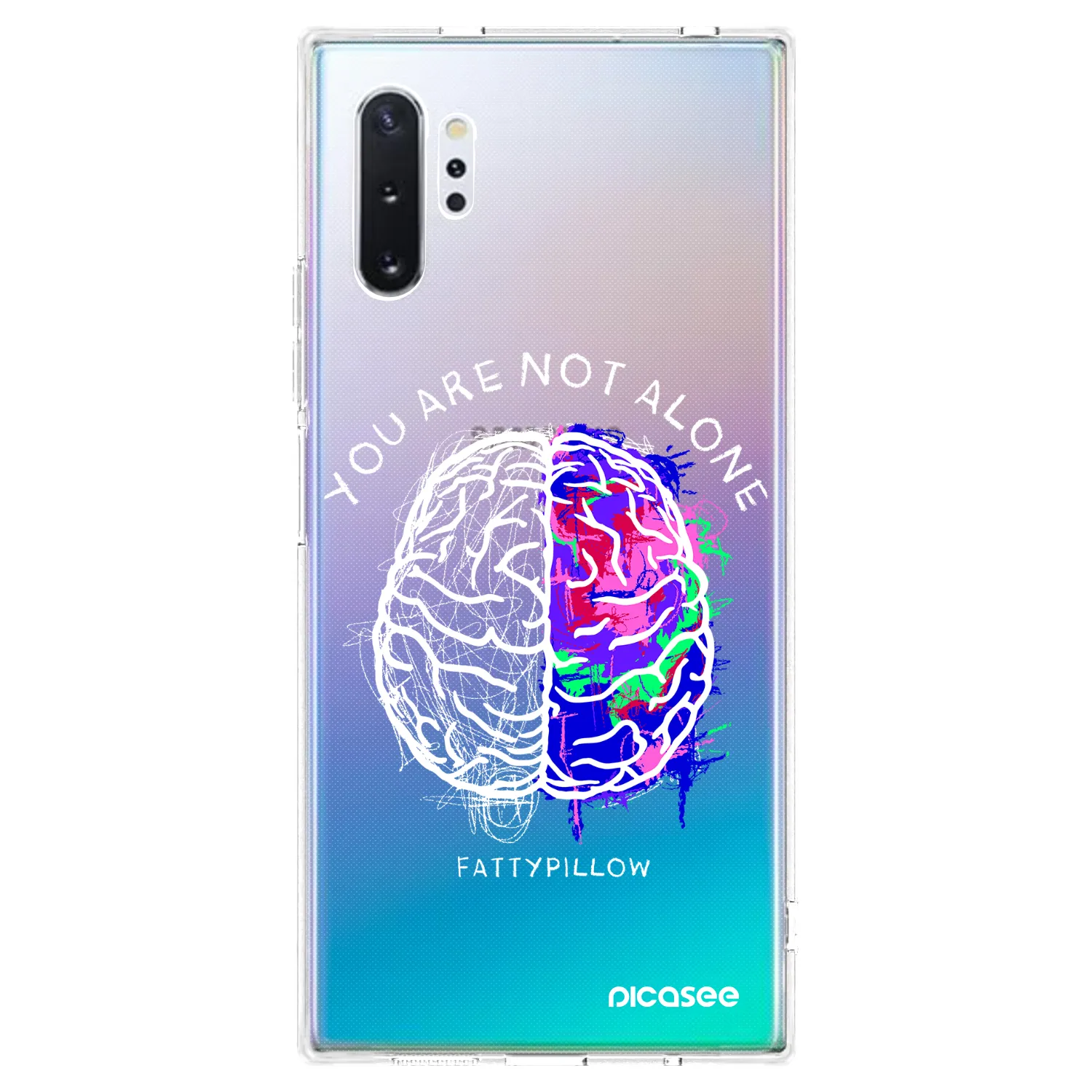 Picasee silikónový prehľadný obal pre Samsung Galaxy Note 10+ N975F - Brain - White