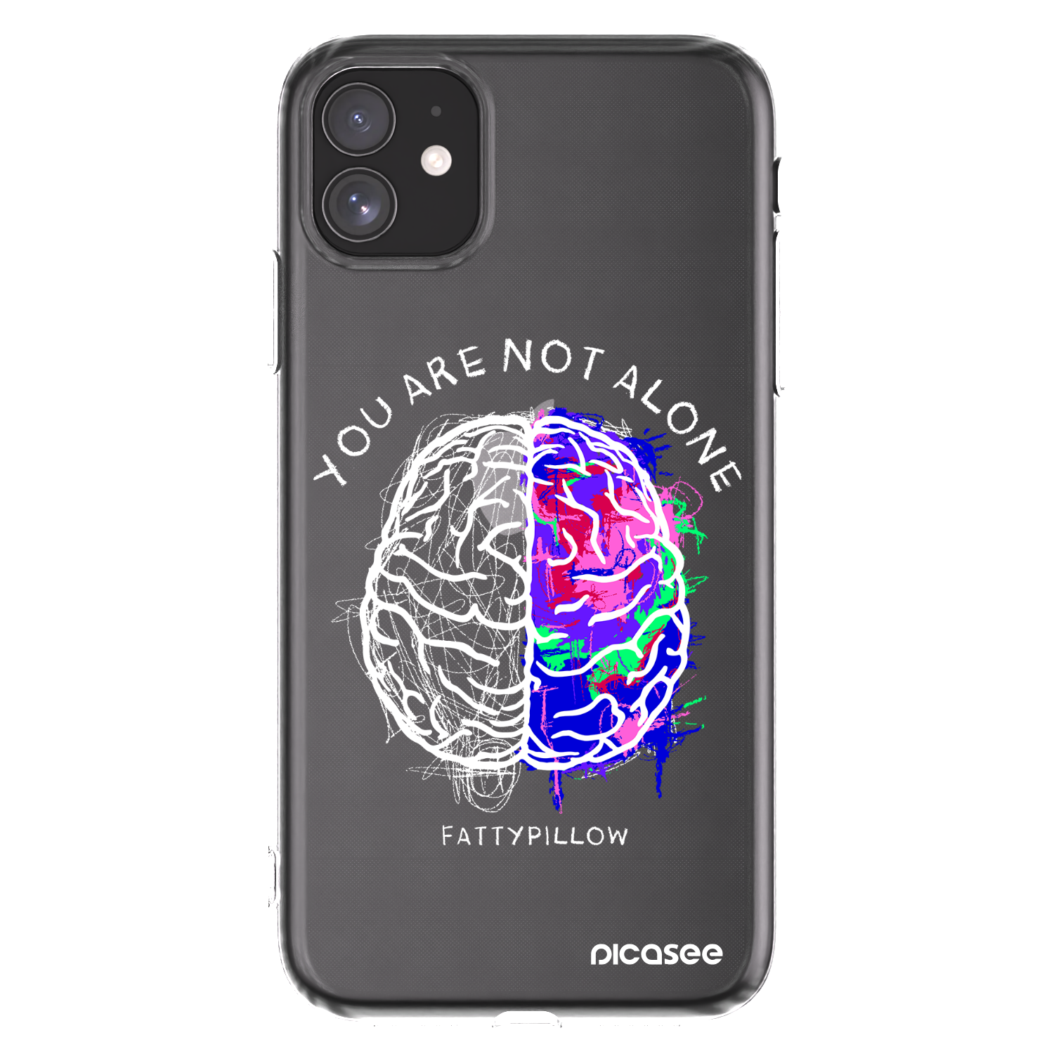 Picasee silikónový prehľadný obal pre Apple iPhone 11 - Brain - White