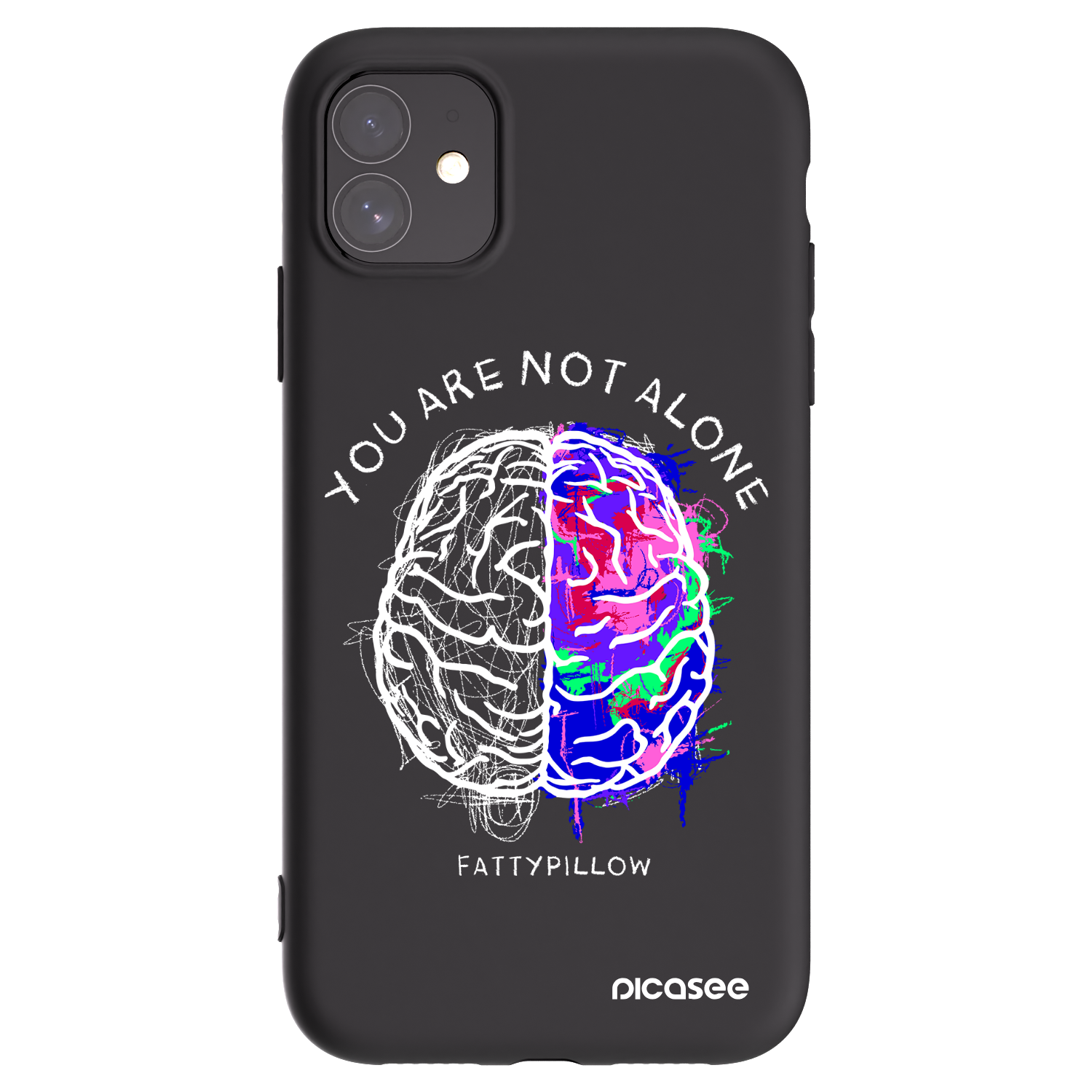Picasee silikónový čierny obal pre Apple iPhone 11 - Brain - White