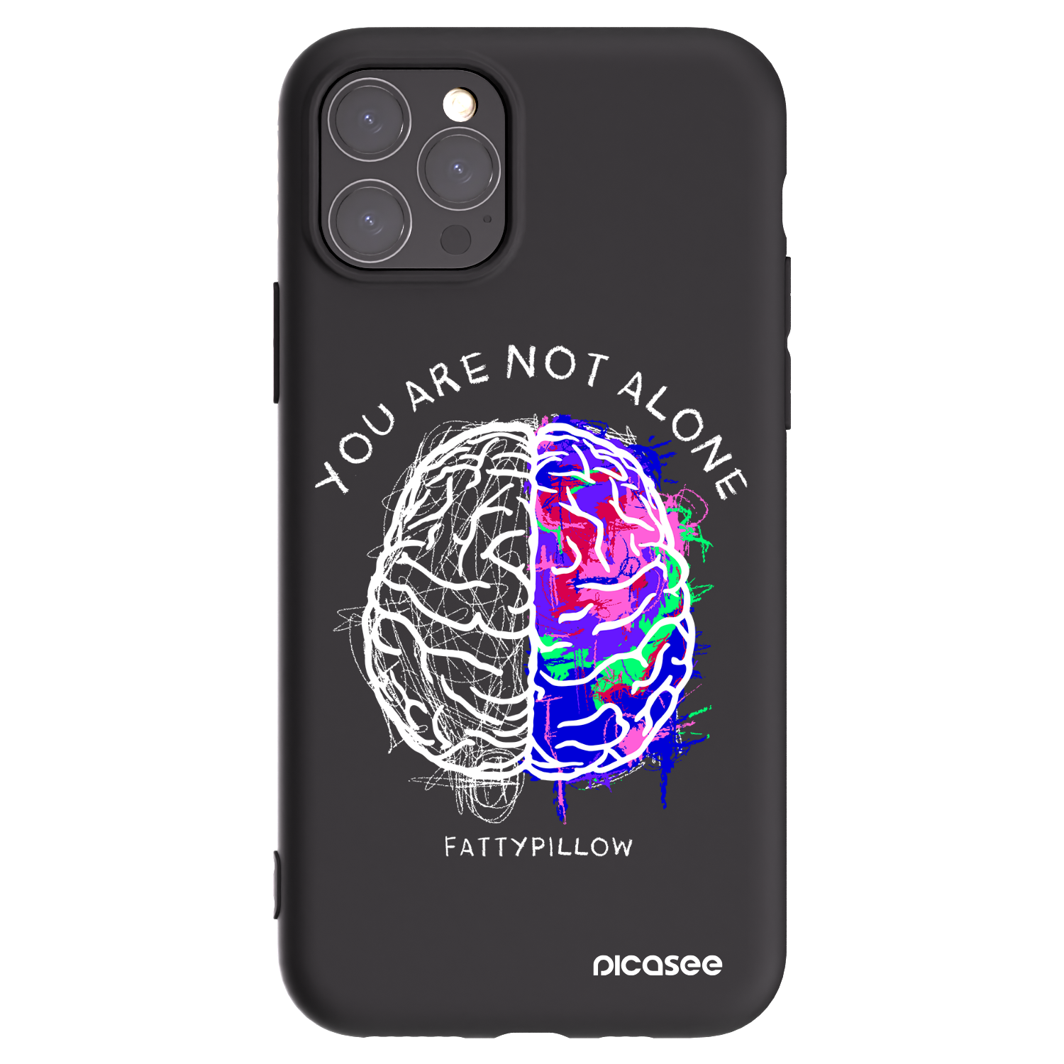 Picasee silikónový čierny obal pre Apple iPhone 11 Pro - Brain - White