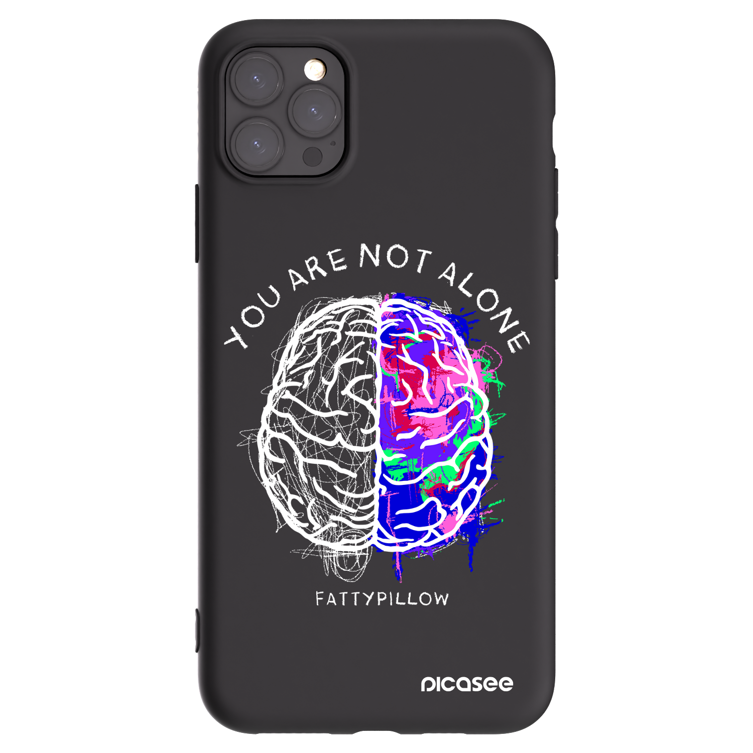 Picasee silikónový čierny obal pre Apple iPhone 11 Pro Max - Brain - White