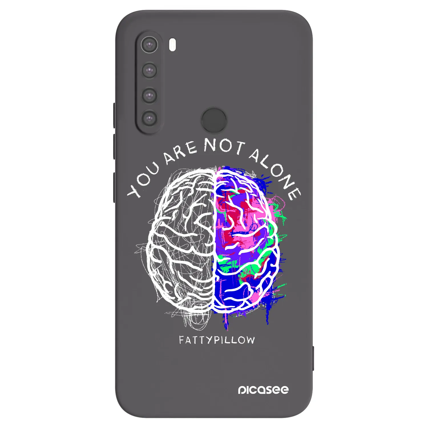 Picasee silikónový čierny obal pre Xiaomi Redmi Note 8 - Brain - White