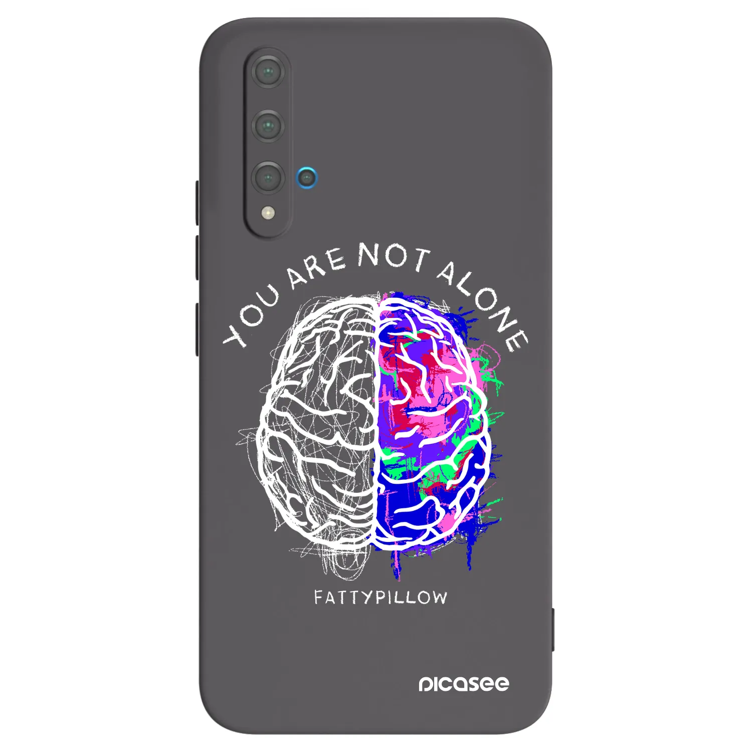 Picasee silikónový čierny obal pre Huawei Nova 5T - Brain - White