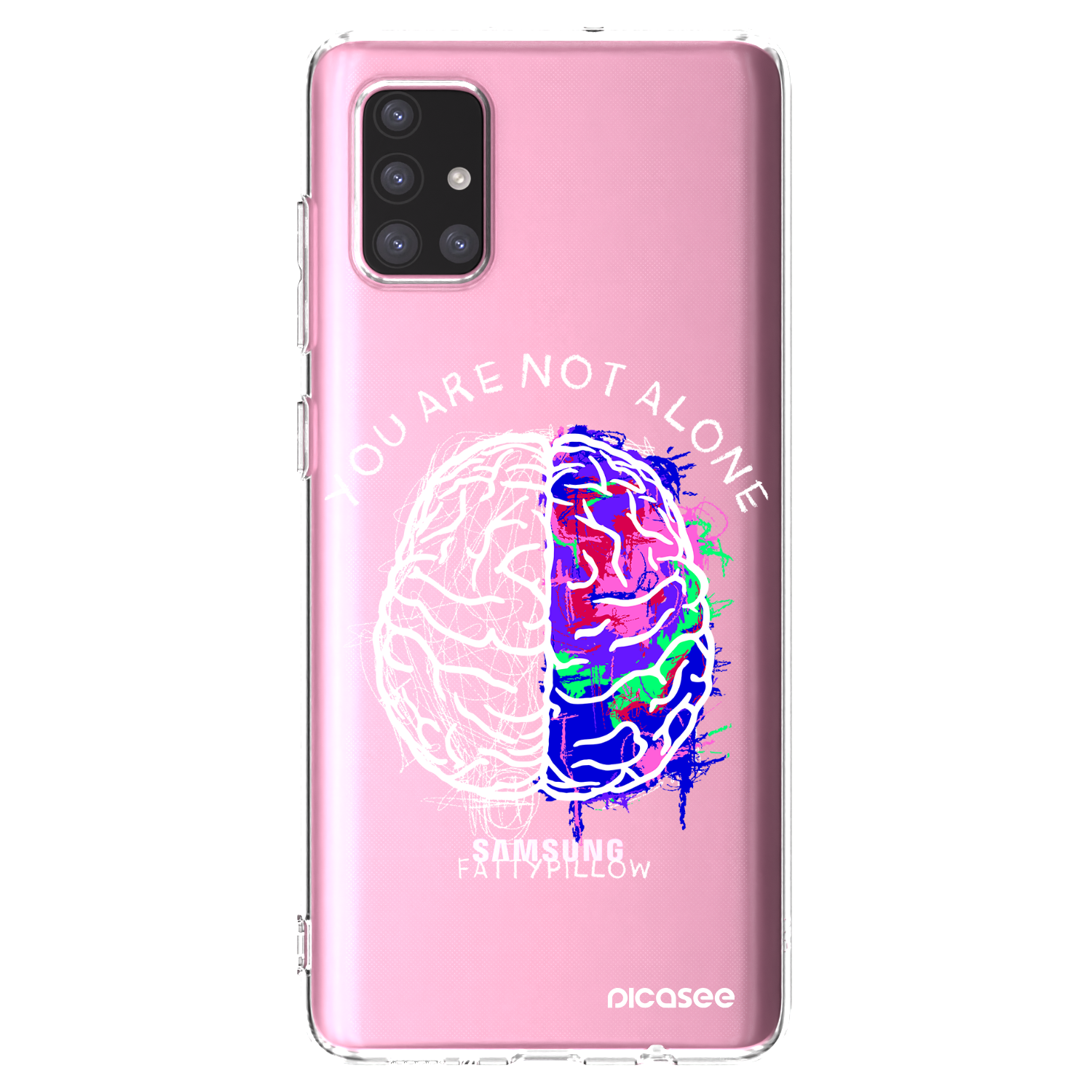 Silikónový prehľadný obal pre Samsung Galaxy A71 A715F - Brain - White
