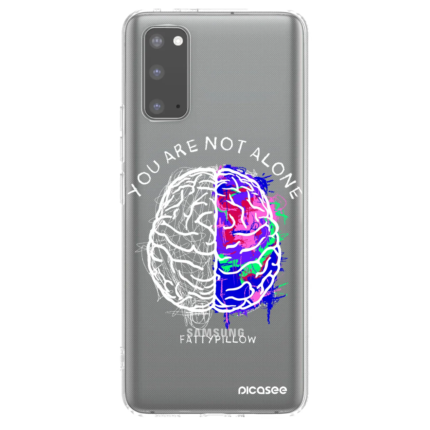 Silikónový prehľadný obal pre Samsung Galaxy S20 G980F - Brain - White
