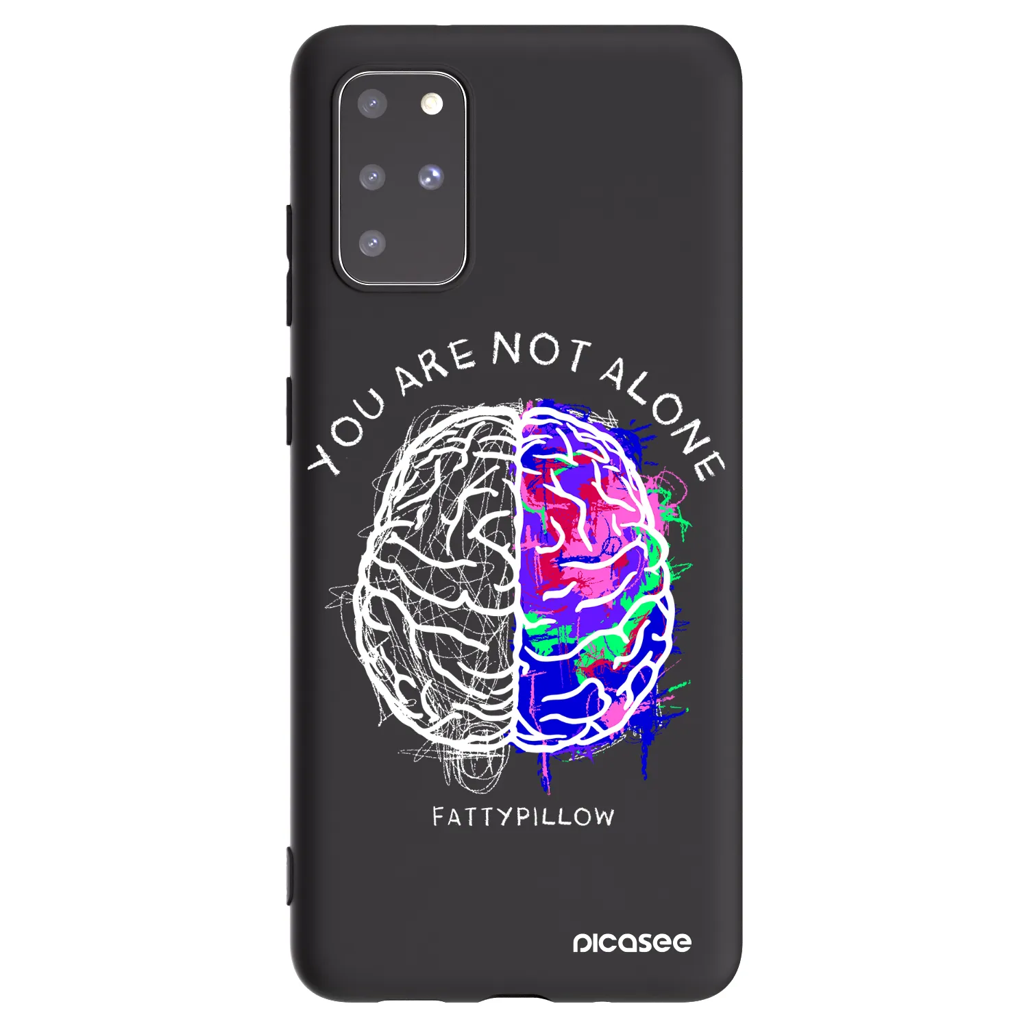 Picasee silikónový čierny obal pre Samsung Galaxy S20+ G985F - Brain - White