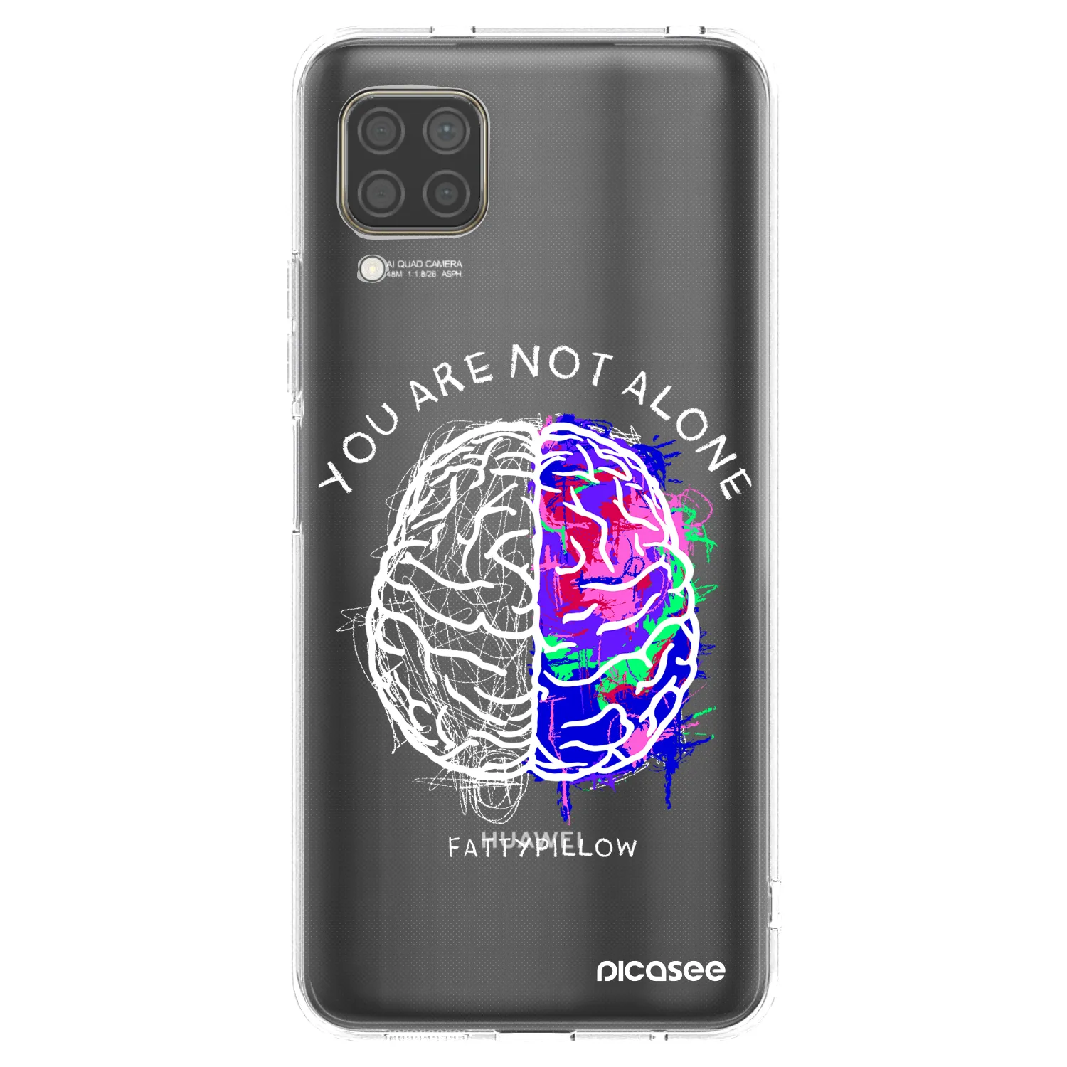 Picasee silikónový prehľadný obal pre Huawei P40 Lite - Brain - White
