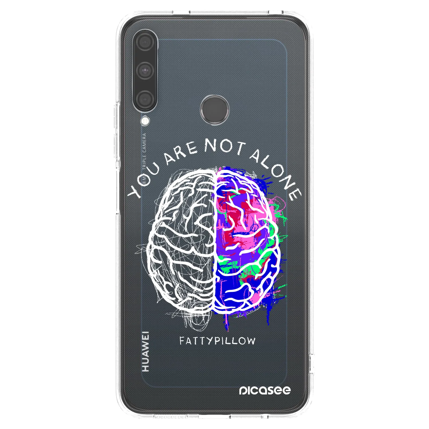 Picasee silikónový prehľadný obal pre Huawei P40 Lite E - Brain - White