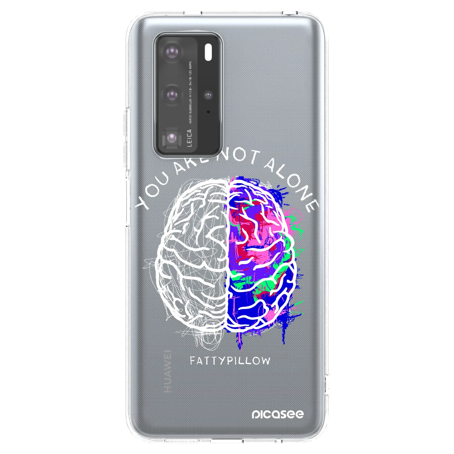 Picasee silikónový prehľadný obal pre Huawei P40 Pro - Brain - White