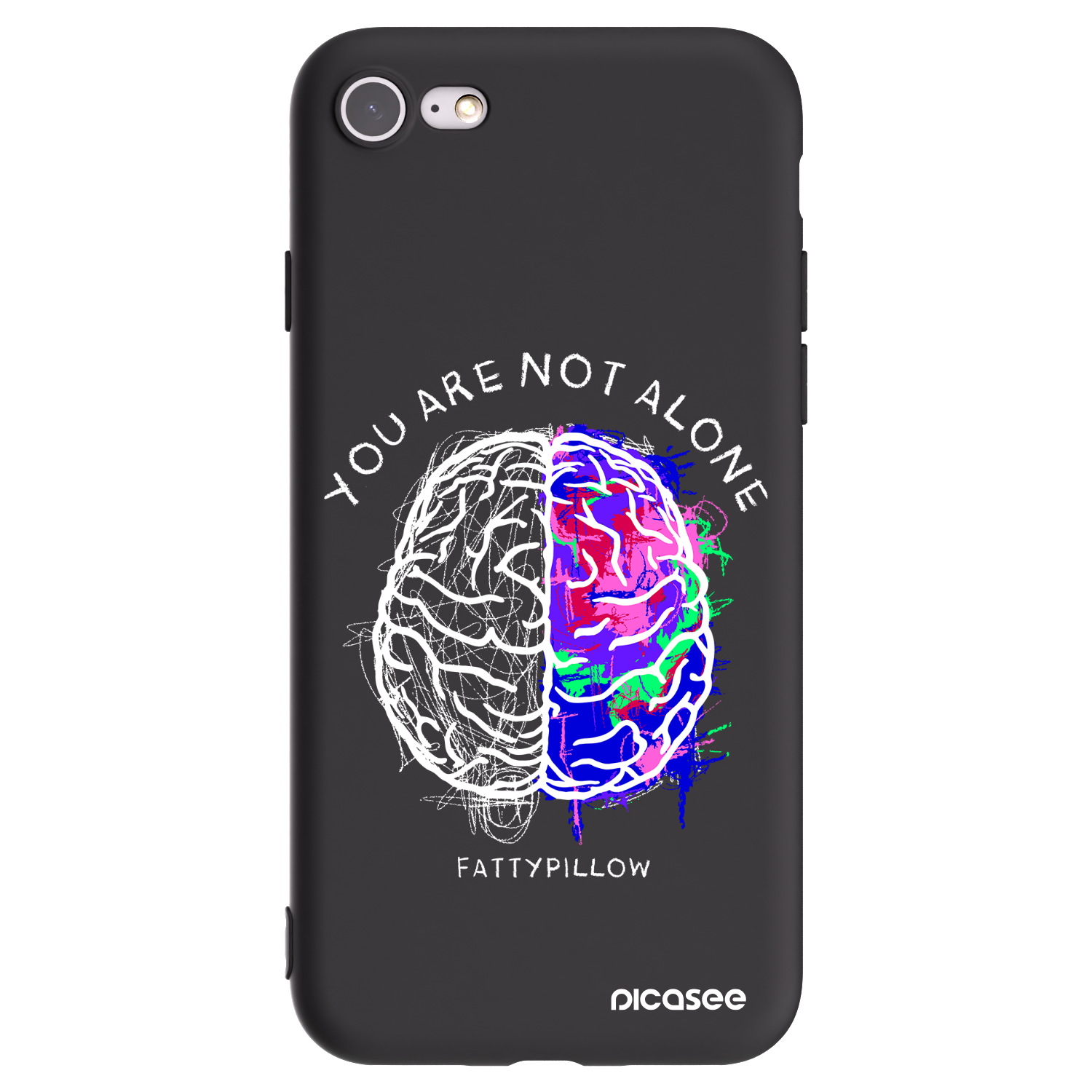 Picasee silikónový čierny obal pre Apple iPhone SE 2020 - Brain - White
