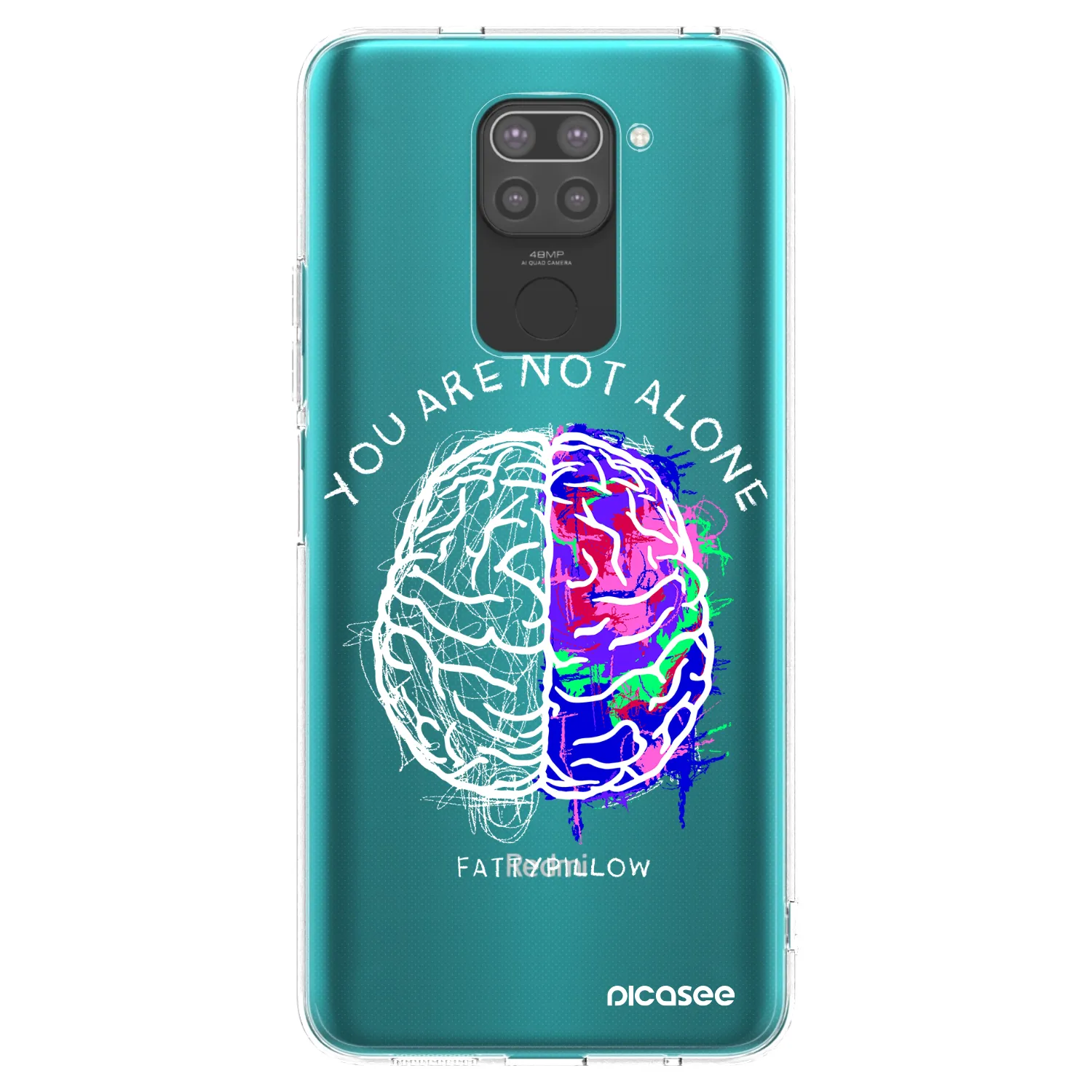 Picasee silikónový čierny obal pre Xiaomi Redmi Note 9 - Brain - White