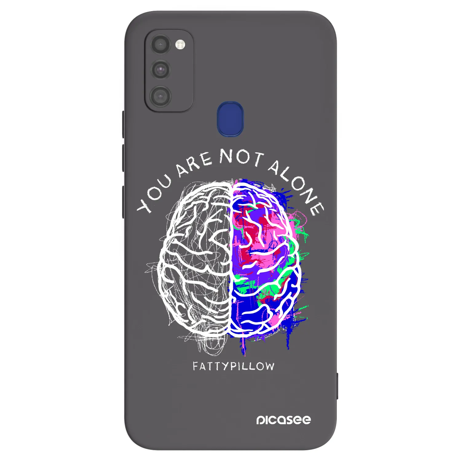 Picasee silikónový čierny obal pre Samsung Galaxy M21 M215F - Brain - White