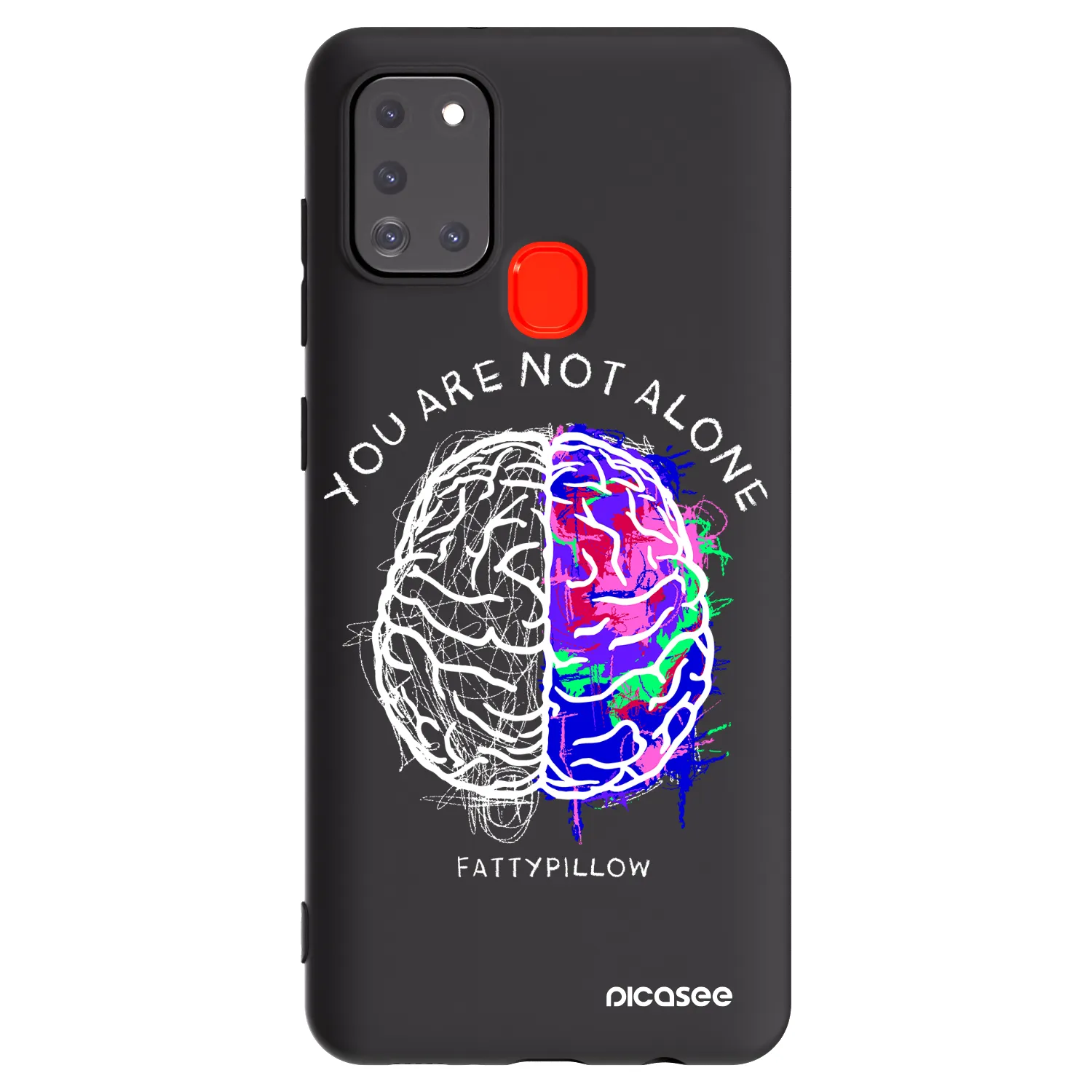 Picasee silikónový čierny obal pre Samsung Galaxy A21s - Brain - White