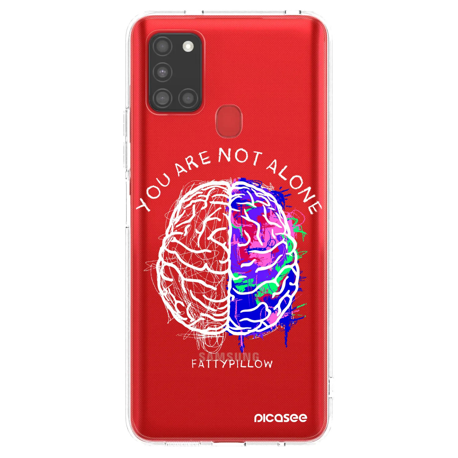 Picasee silikónový prehľadný obal pre Samsung Galaxy A21s - Brain - White