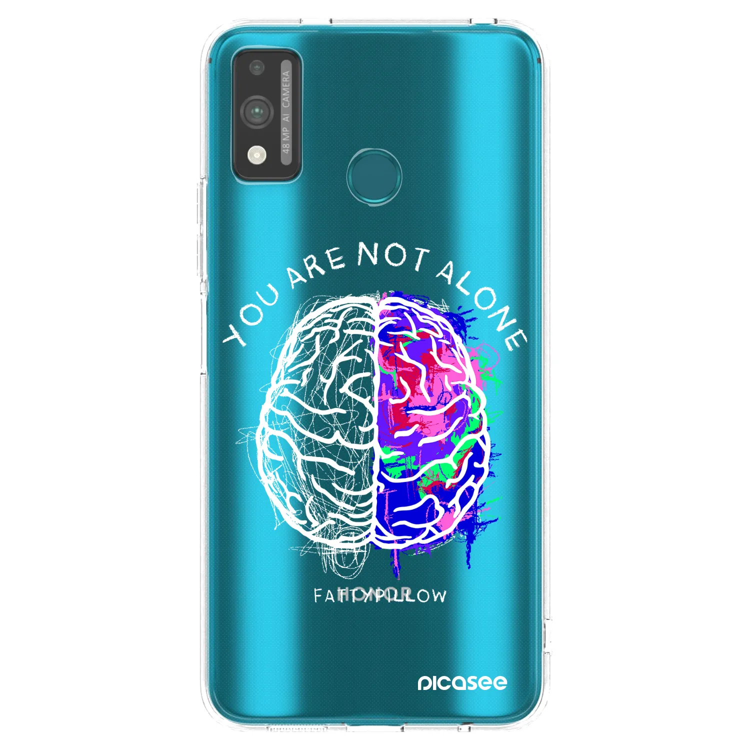 Picasee silikónový prehľadný obal pre Honor 9X Lite - Brain - White