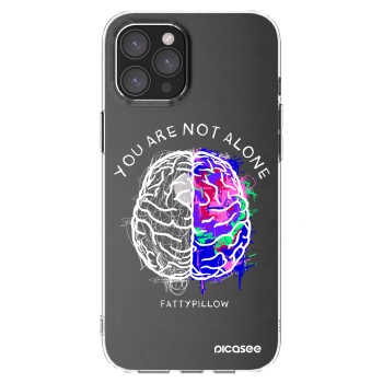 Picasee silikónový prehľadný obal pre Apple iPhone 12 Pro Max - Brain - White