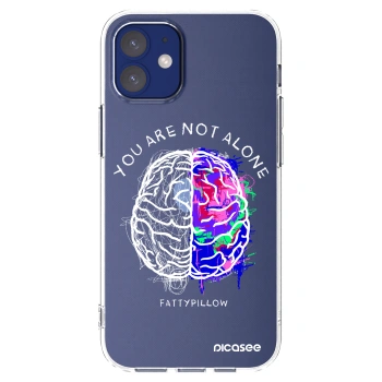 Picasee silikónový prehľadný obal pre Apple iPhone 12 mini - Brain - White