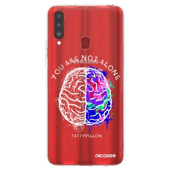 Picasee silikónový prehľadný obal pre Samsung Galaxy A20s - Brain - White