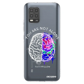 Picasee silikónový prehľadný obal pre Xiaomi Mi 10 Lite - Brain - White