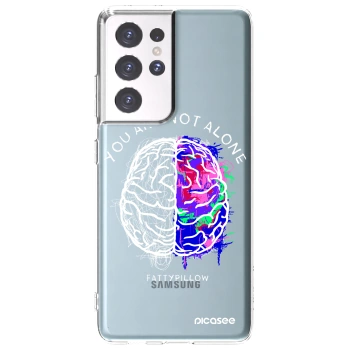 Picasee silikónový prehľadný obal pre Samsung Galaxy S21 Ultra 5G G998B - Brain - White
