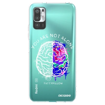 Picasee silikónový prehľadný obal pre Xiaomi Redmi Note 10 5G - Brain - White