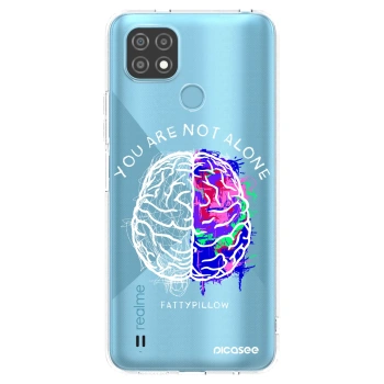 Picasee silikónový prehľadný obal pre Realme C21 - Brain - White