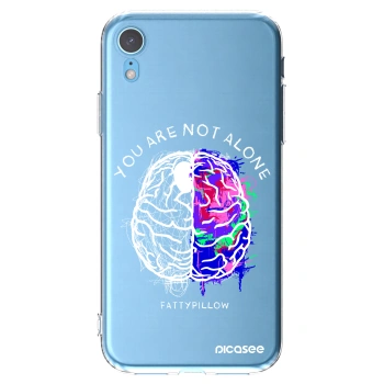 Picasee silikónový prehľadný obal pre Apple iPhone XR - Brain - White