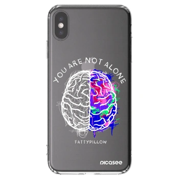 Picasee silikónový prehľadný obal pre Apple iPhone XS Max - Brain - White