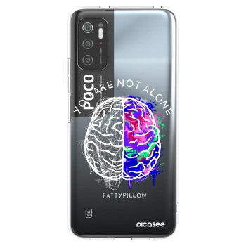 Picasee silikónový prehľadný obal pre Xiaomi Poco M3 Pro 5G - Brain - White