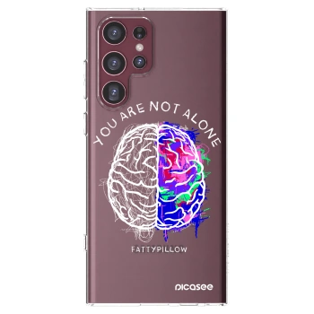 Picasee silikónový prehľadný obal pre Samsung Galaxy S22 Ultra 5G - Brain - White