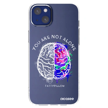 Picasee silikónový prehľadný obal pre Apple iPhone 14 Plus - Brain - White