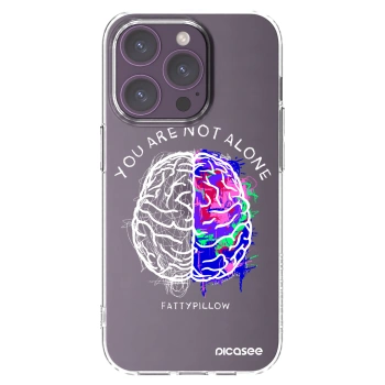 Picasee silikónový prehľadný obal pre Apple iPhone 14 Pro - Brain - White