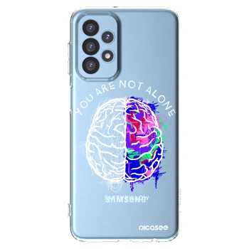 Picasee silikónový prehľadný obal pre Samsung Galaxy A23 A235F 4G - Brain - White