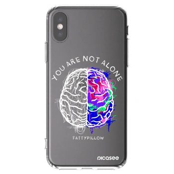 Picasee silikónový prehľadný obal pre Apple iPhone X/XS - Brain - White
