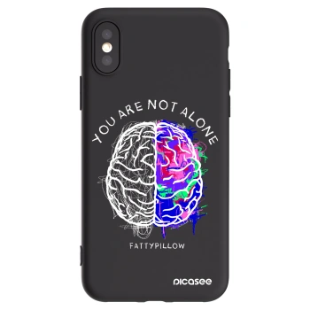 Picasee silikónový čierny obal pre Apple iPhone X/XS - Brain - White
