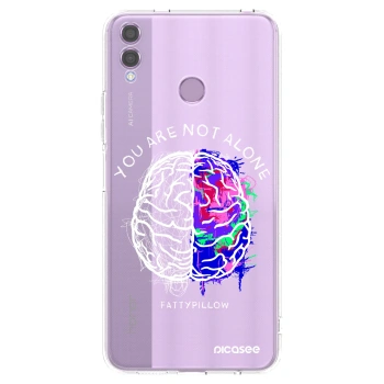 Picasee silikónový prehľadný obal pre Honor 8X - Brain - White