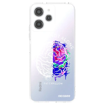 Picasee silikónový prehľadný obal pre Xiaomi Redmi 12 4G - Brain - White