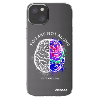 Picasee silikónový prehľadný obal pre Apple iPhone 15 Plus - Brain - White