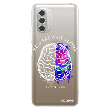 Picasee silikónový prehľadný obal pre Motorola Moto G51 - Brain - White