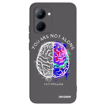 Picasee silikónový čierny obal pre Realme C33 (2023) - Brain - White